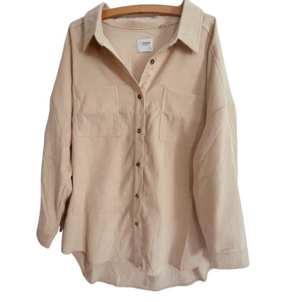NEW CISONO Soft Lightweight Corduroy Fall Shacket Neutral Casual